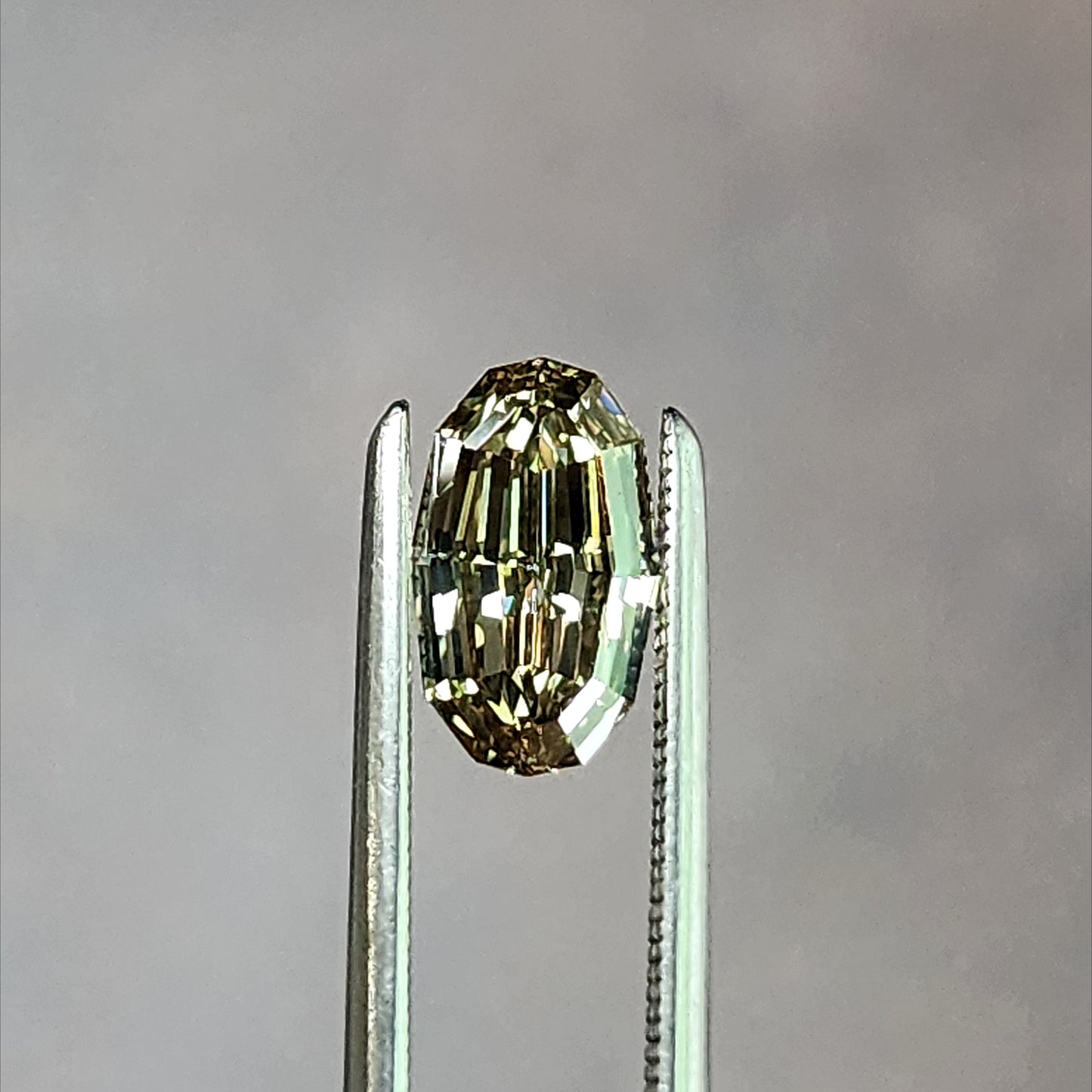 1.15ct Natural Champagne Diamond Oval Geo Step Cut