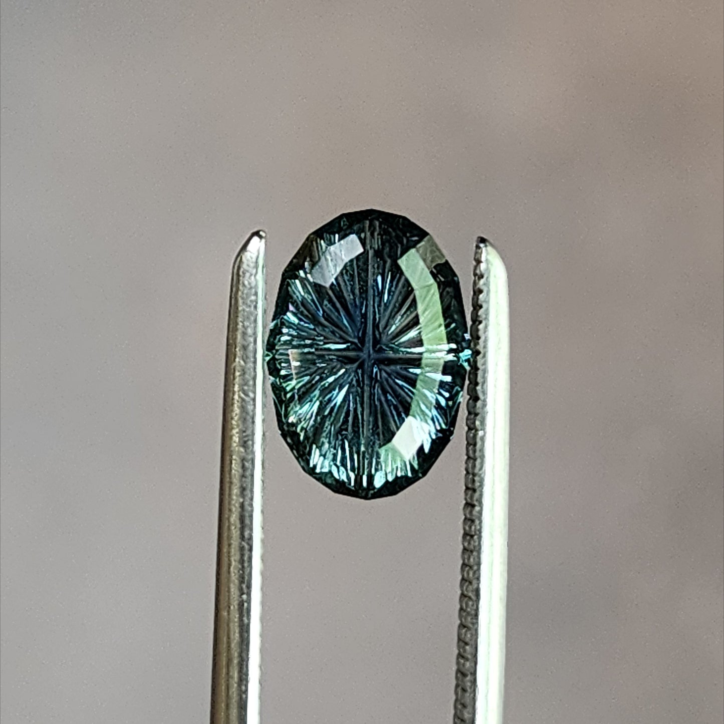 1.12ct Natural Montana Sapphire Oval Fantasy Cut