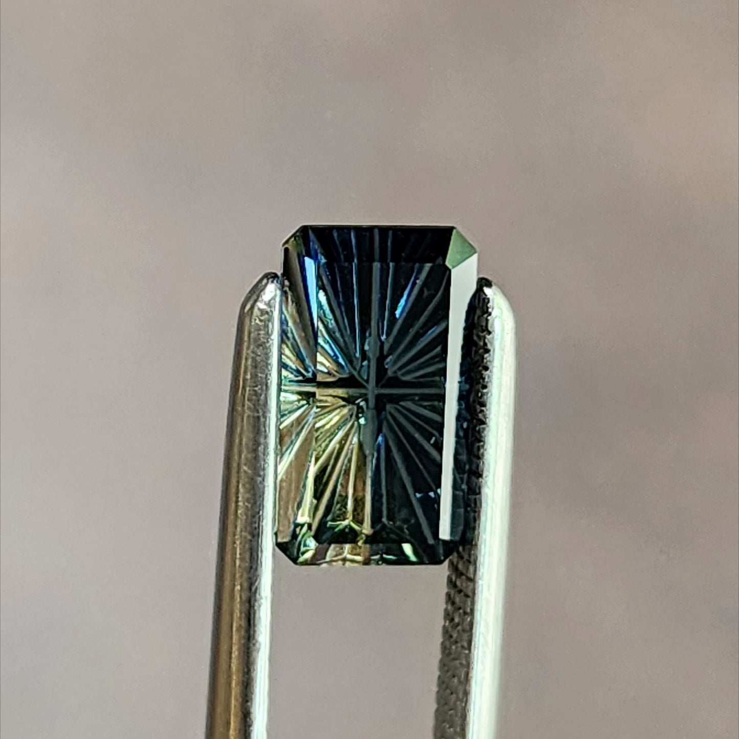 1.08ct Natural Australian Sapphire Elongated Emerald Fantasy Cut