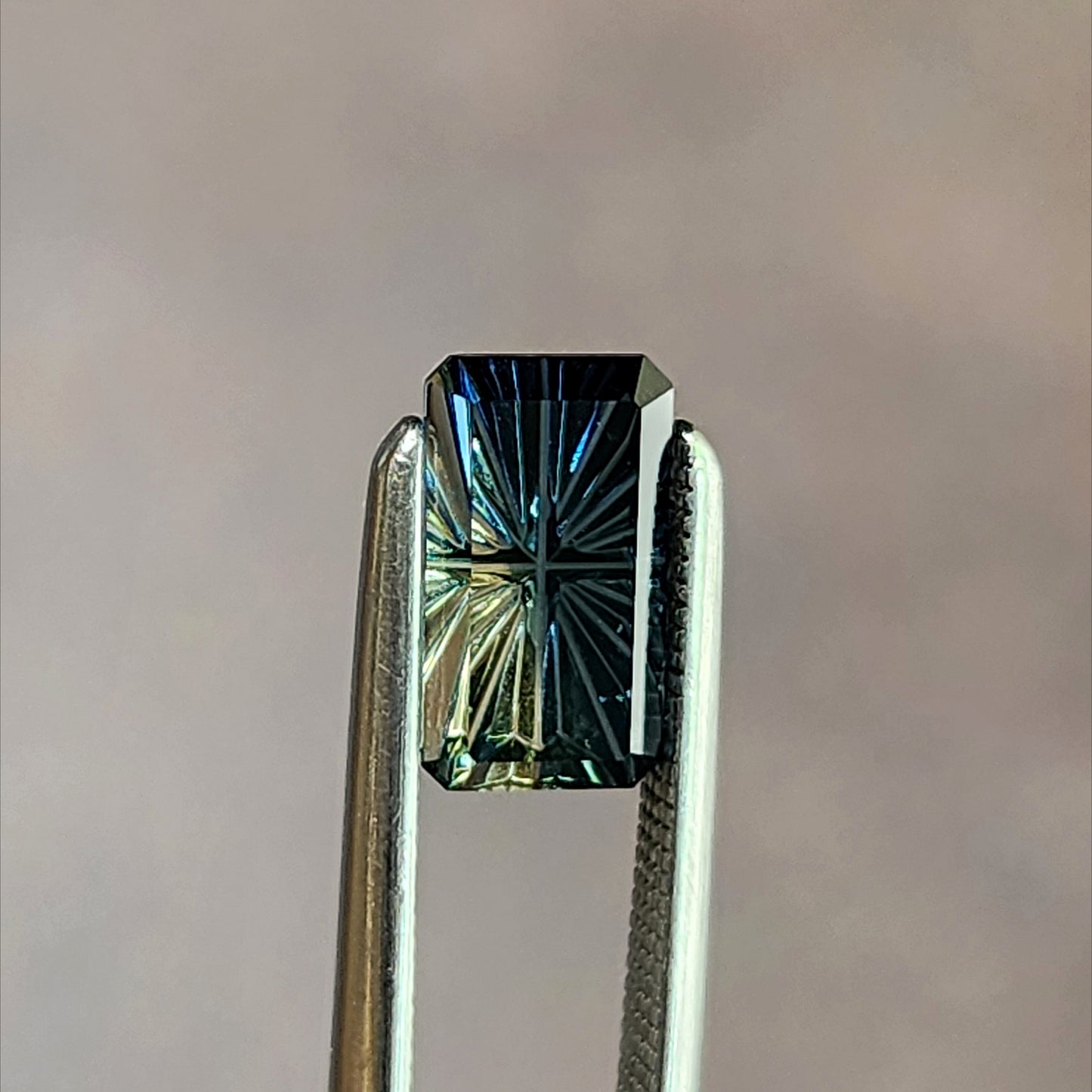 1.08ct Natural Australian Sapphire Elongated Emerald Fantasy Cut