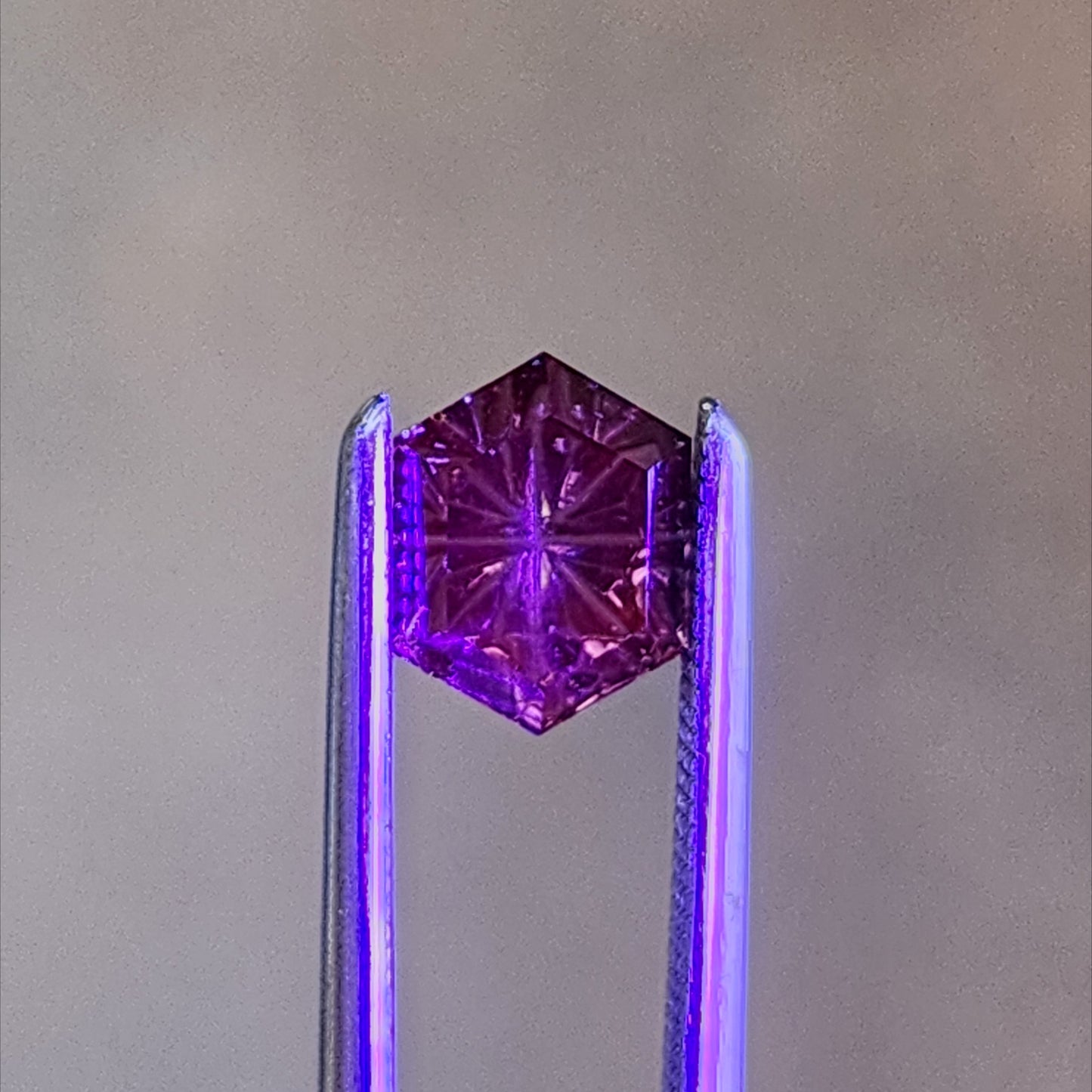1.32ct Dragon Hexagon Rupee Purple Sapphire Fantasy Cut