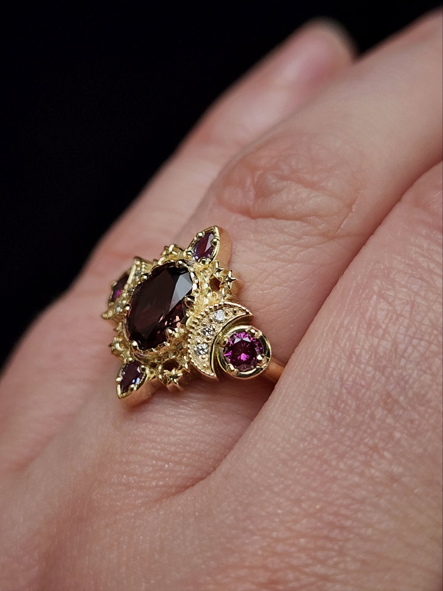 Sparkling Cosmos with Natural Cranberry Oval Sapphire and Alexandrite image 9