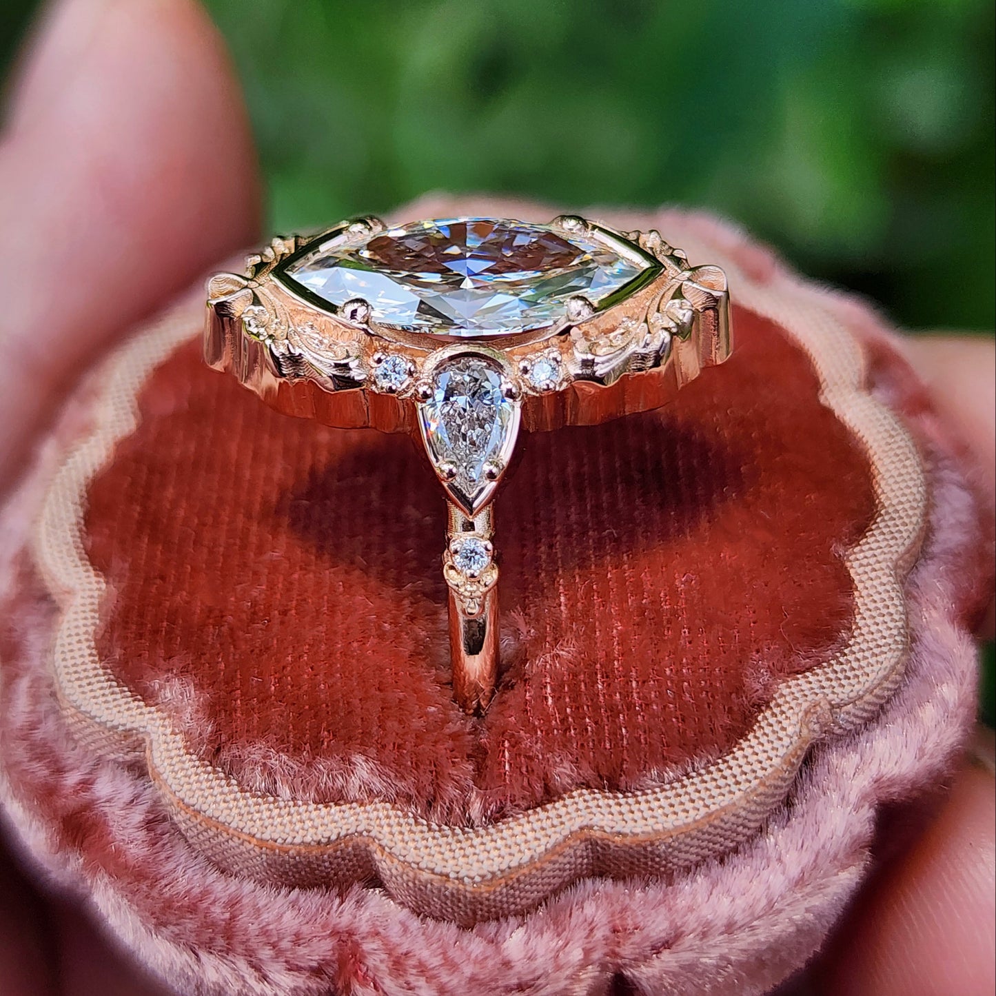 2.34ct Lab Diamond Marquise Odette Engagement Ring 14k Rose Gold image 6