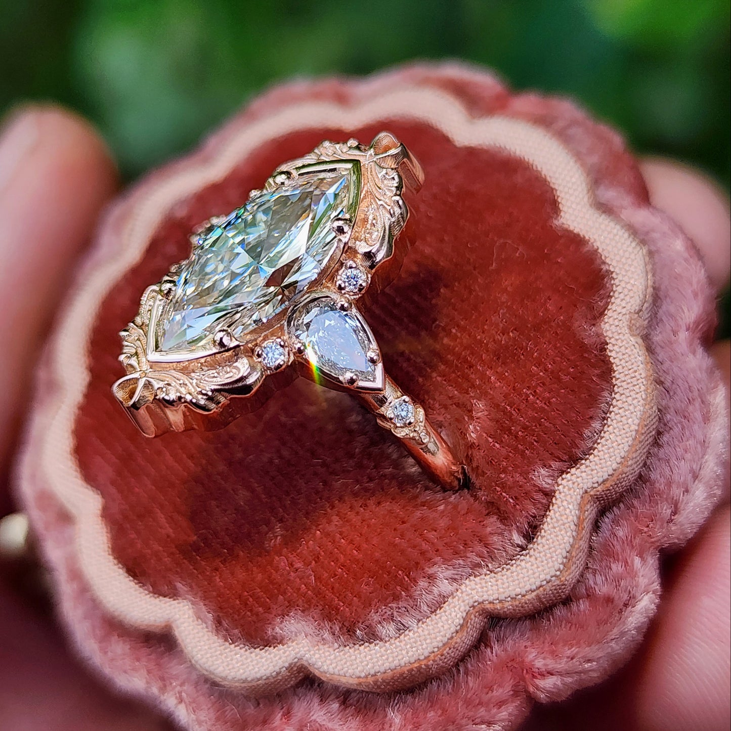 2.34ct Lab Diamond Marquise Odette Engagement Ring 14k Rose Gold image 5