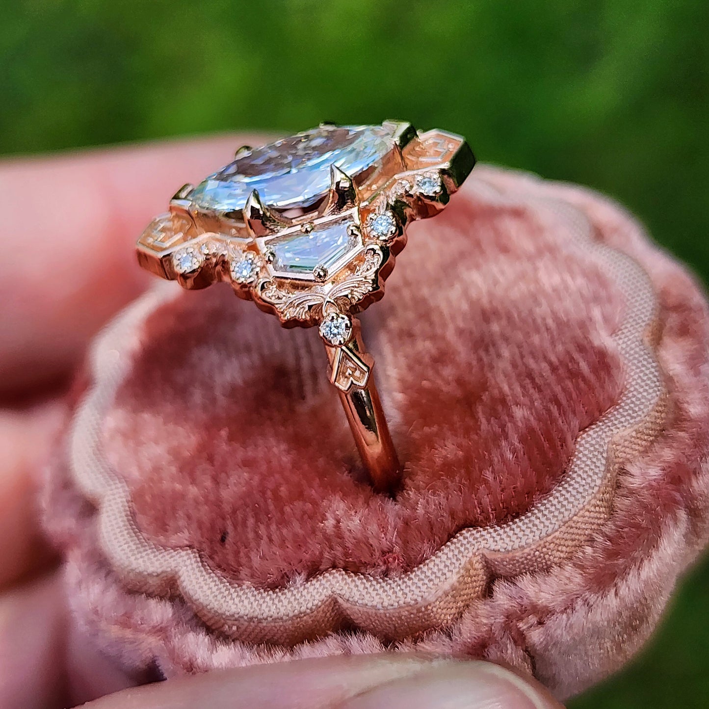 1.74ct Lab Diamond Marquise Lady Guinevere Engagement Ring 14k Rose Gold image 5