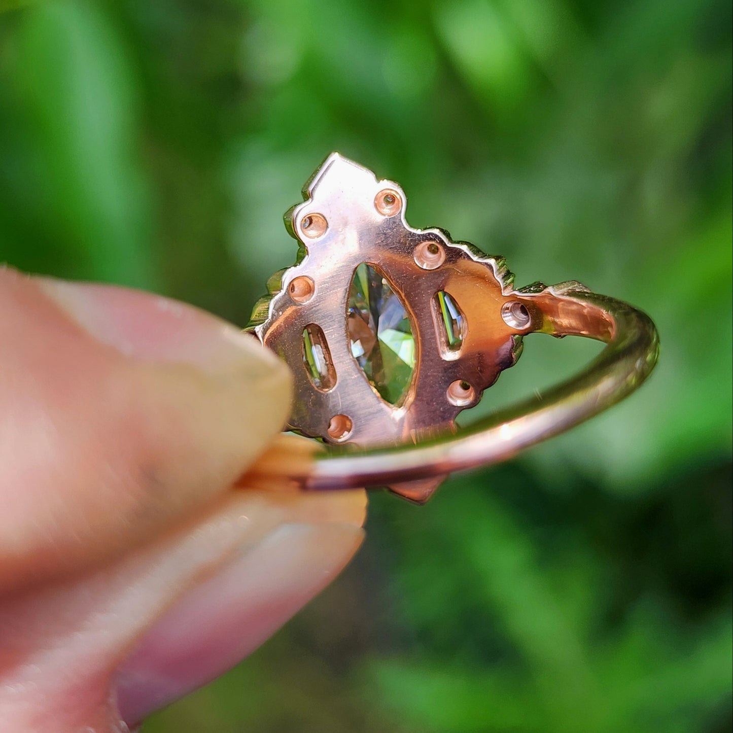 1.74ct Lab Diamond Marquise Lady Guinevere Engagement Ring 14k Rose Gold image 10