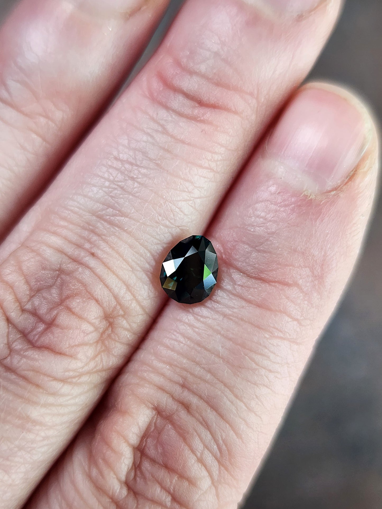 1.38ct Natural Australian Sapphire Egg Avocado Cut