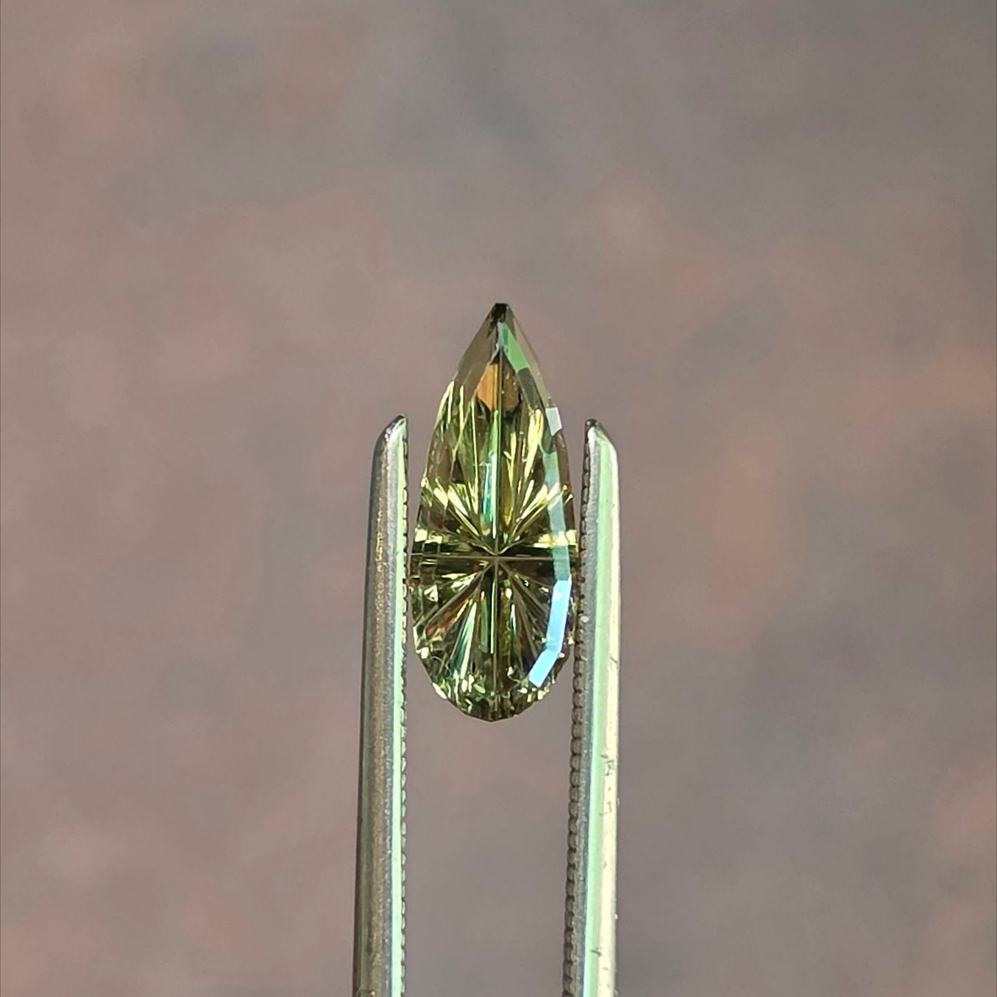 .84ct Natural Australian Sapphire Green Yellow Starbrite Pear Cut by John Dyer