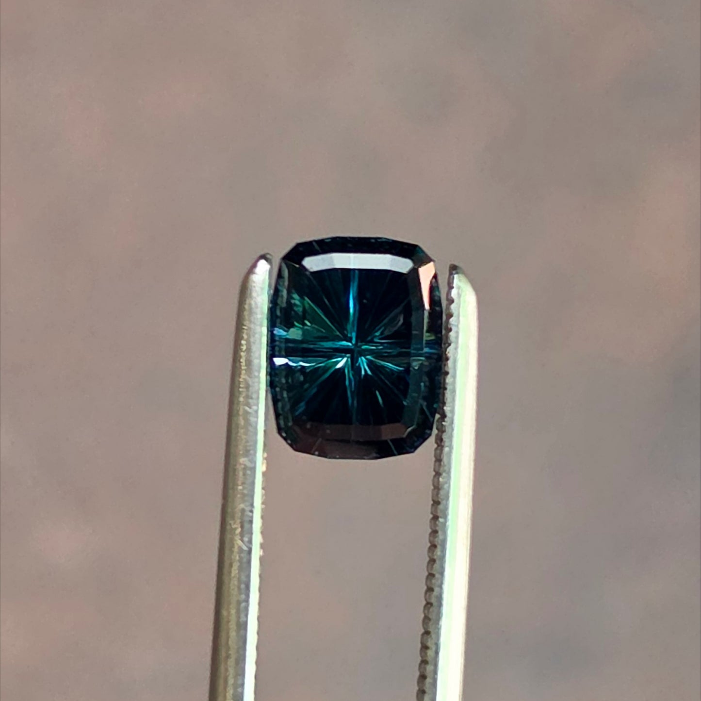 1.00ct Natural Australian Sapphire Teal Starbrite Cushion Cut by John Dyer