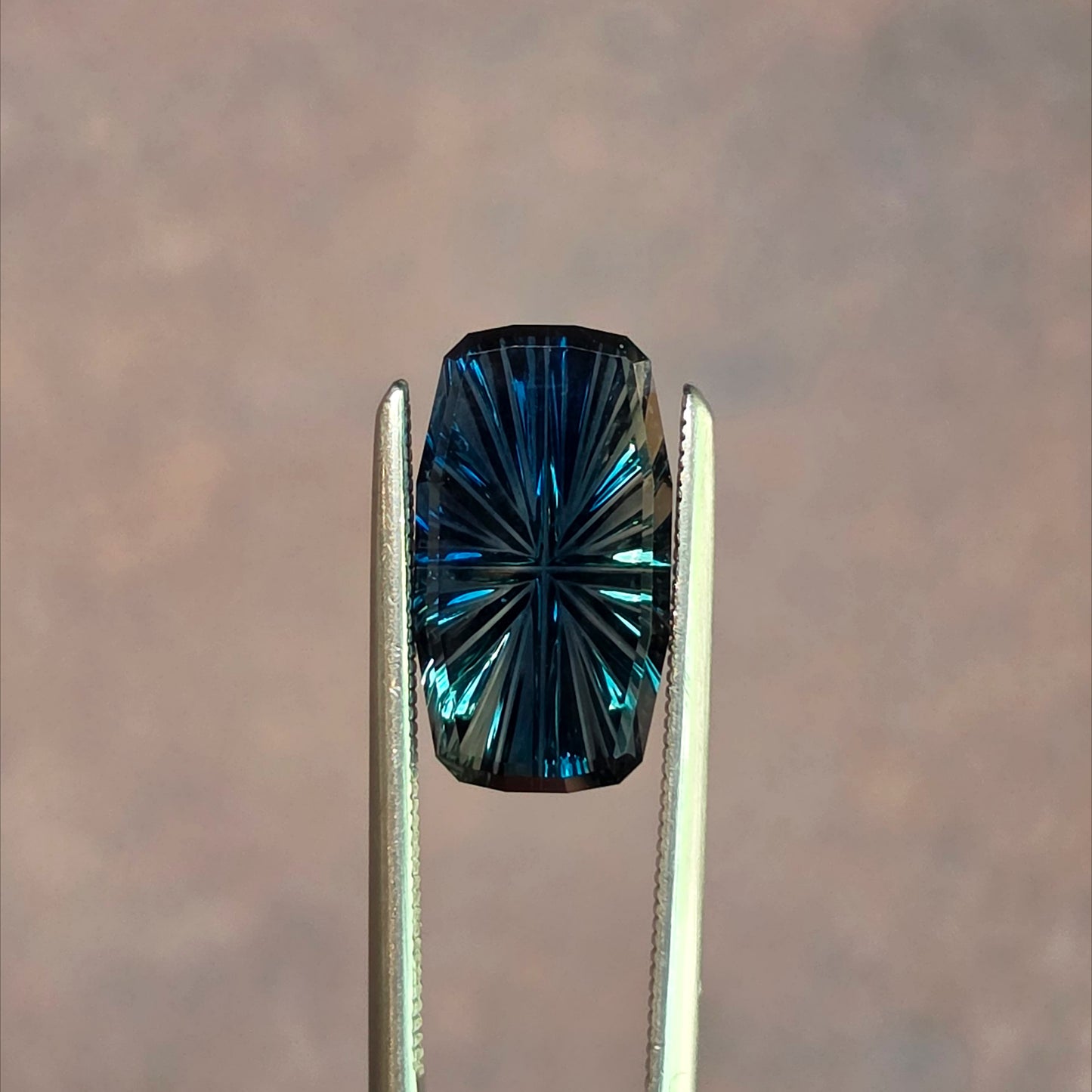 2.93ct Parti Natural Australian Sapphire Starbrite Elongated Cushion Cut Teal by John Dyer