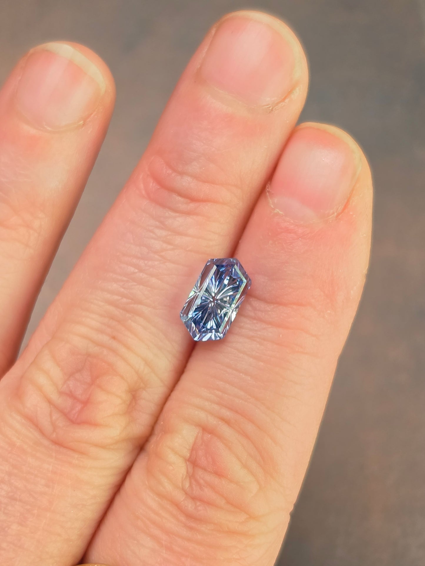 3.09ct Natural Sapphire Starbrite Elongated Hexagon Cut by John Dyer