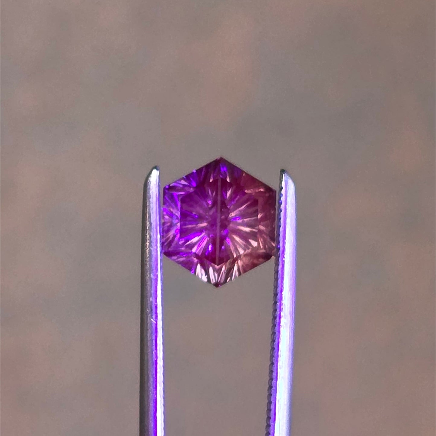 1.36ct Natural Dragon Sapphire Hexagon Fantasy Cut by Brett Kosnar
