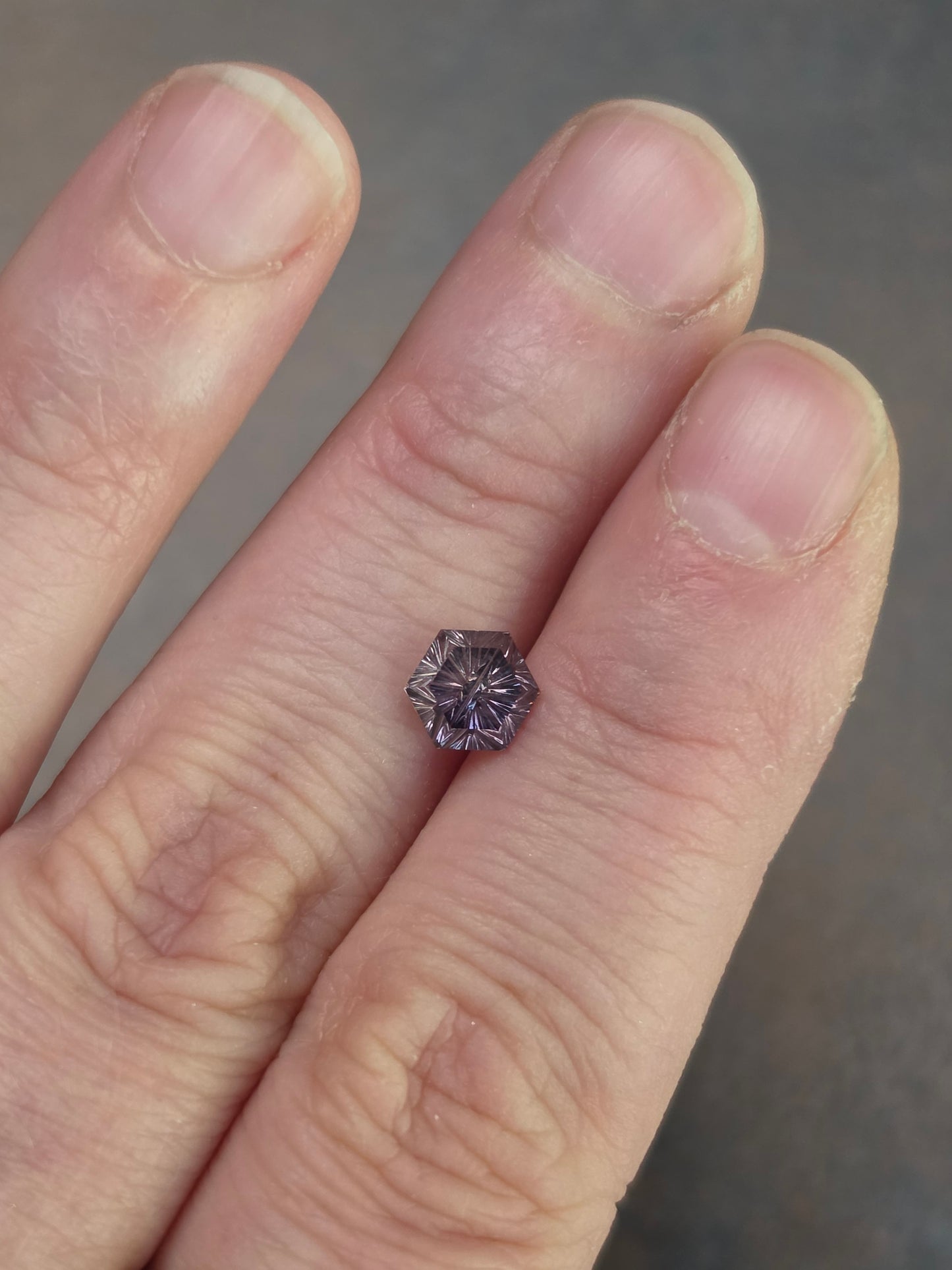 1.36ct Natural Dragon Sapphire Hexagon Fantasy Cut by Brett Kosnar