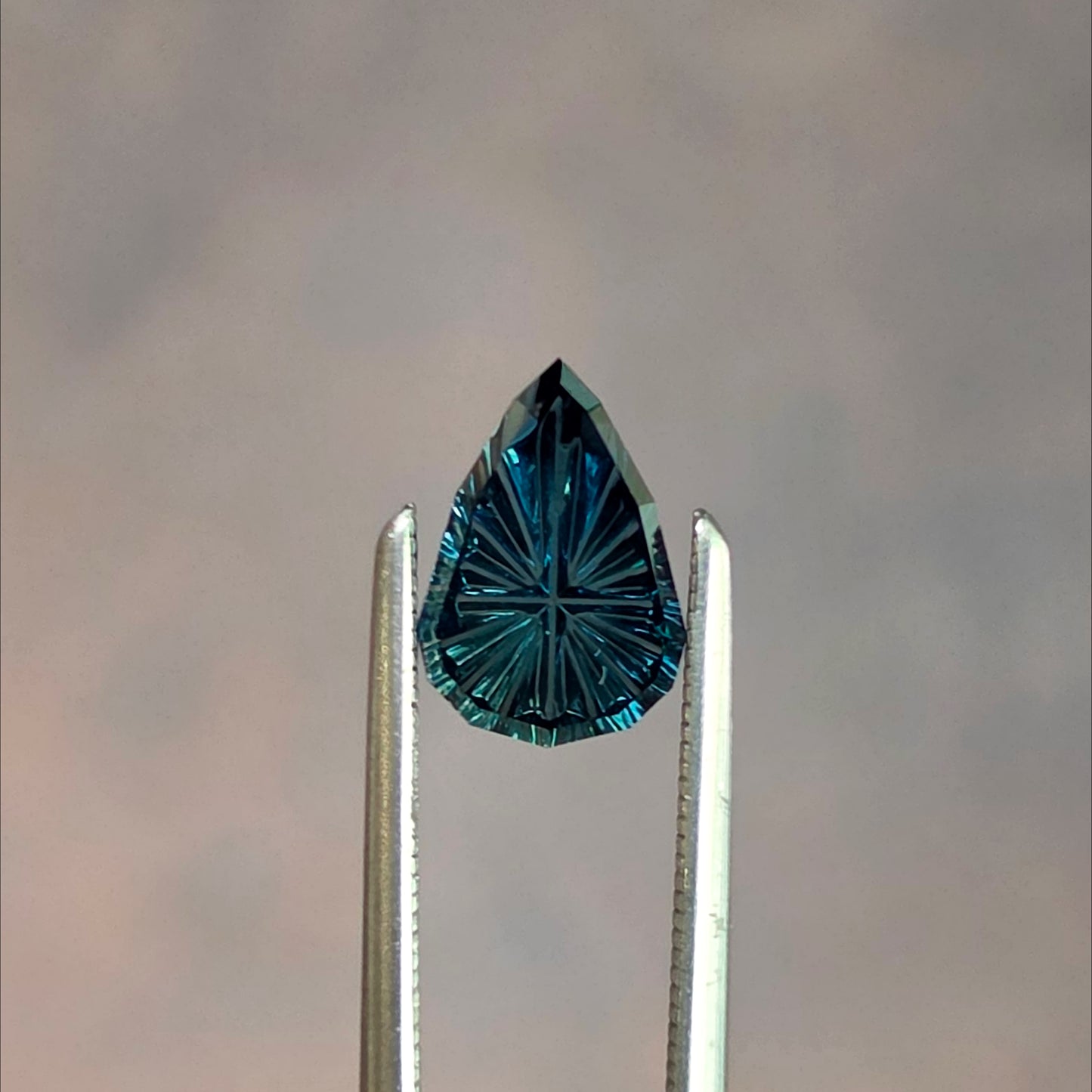 1.21ct Natural Sapphire Pear Fantasy Cut by Brett Kosnar