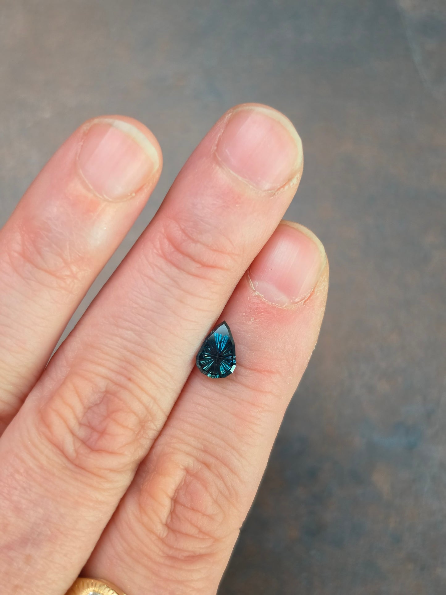 1.21ct Natural Sapphire Pear Fantasy Cut by Brett Kosnar