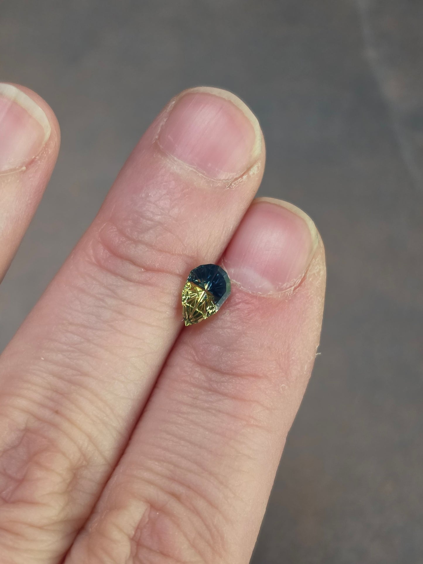 .86ct Parti Natural Australian Sapphire Pear Fantasy Cut by Brett Kosnar