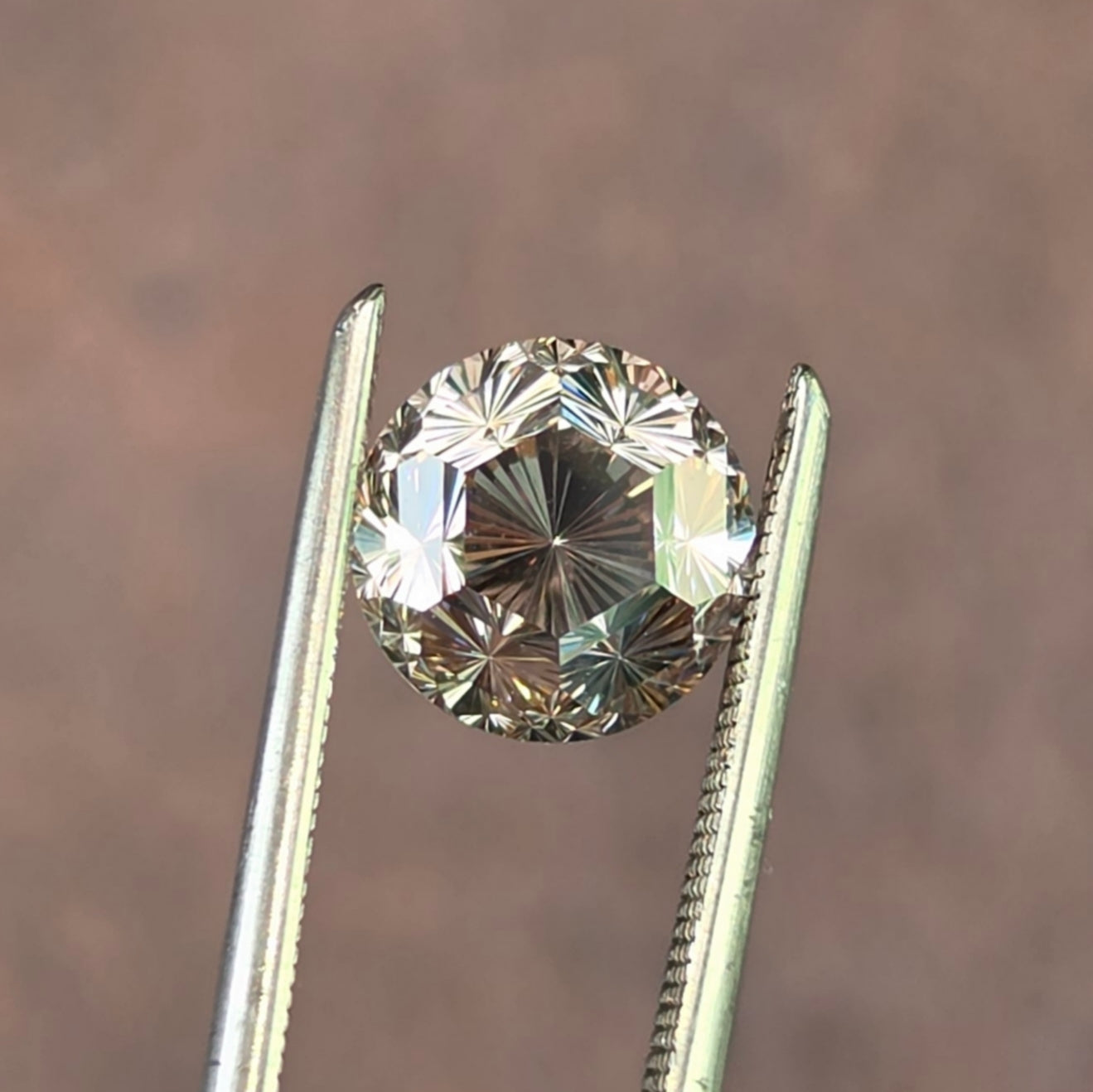 2.05ct Round Fantasy Cut Lab Diamond Light Brown VS1