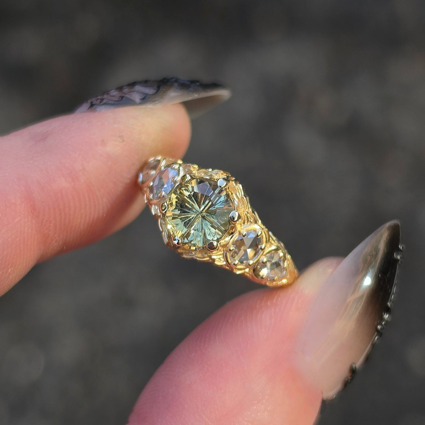Ready to Ship Size 6-8 Bramble with 1.71 Fantasy Cut Yellow Sapphire by John Dyer