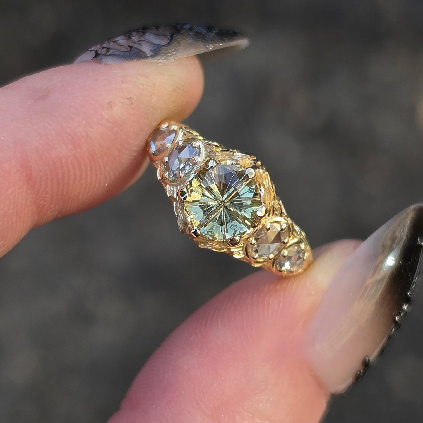 Ready to Ship Size 6-8 Bramble with 1.71 Fantasy Cut Yellow Sapphire by John Dyer