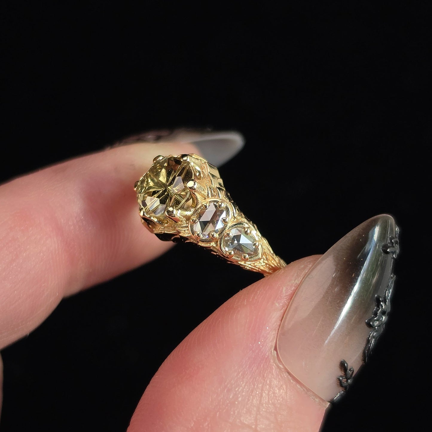 Ready to Ship Size 6-8 Bramble with 1.71 Fantasy Cut Yellow Sapphire by John Dyer
