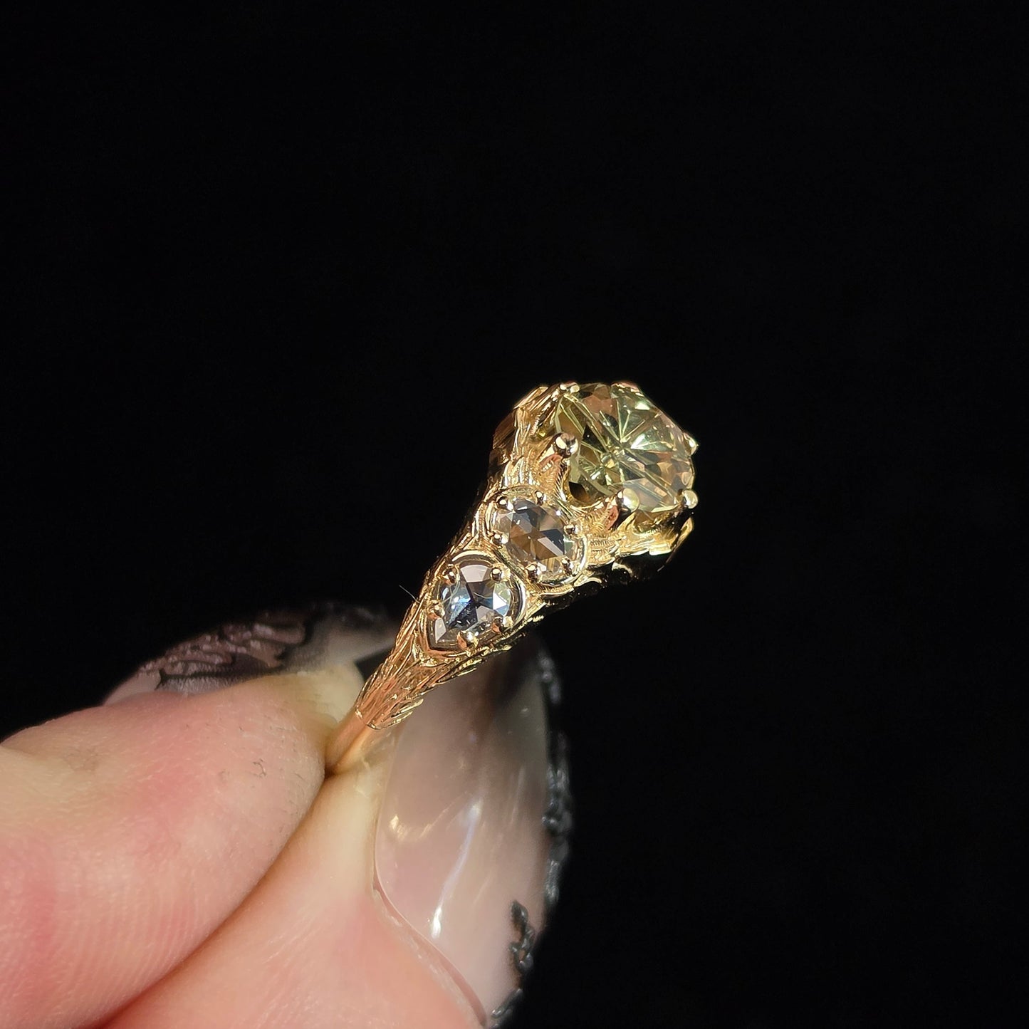 Ready to Ship Size 6-8 Bramble with 1.71 Fantasy Cut Yellow Sapphire by John Dyer