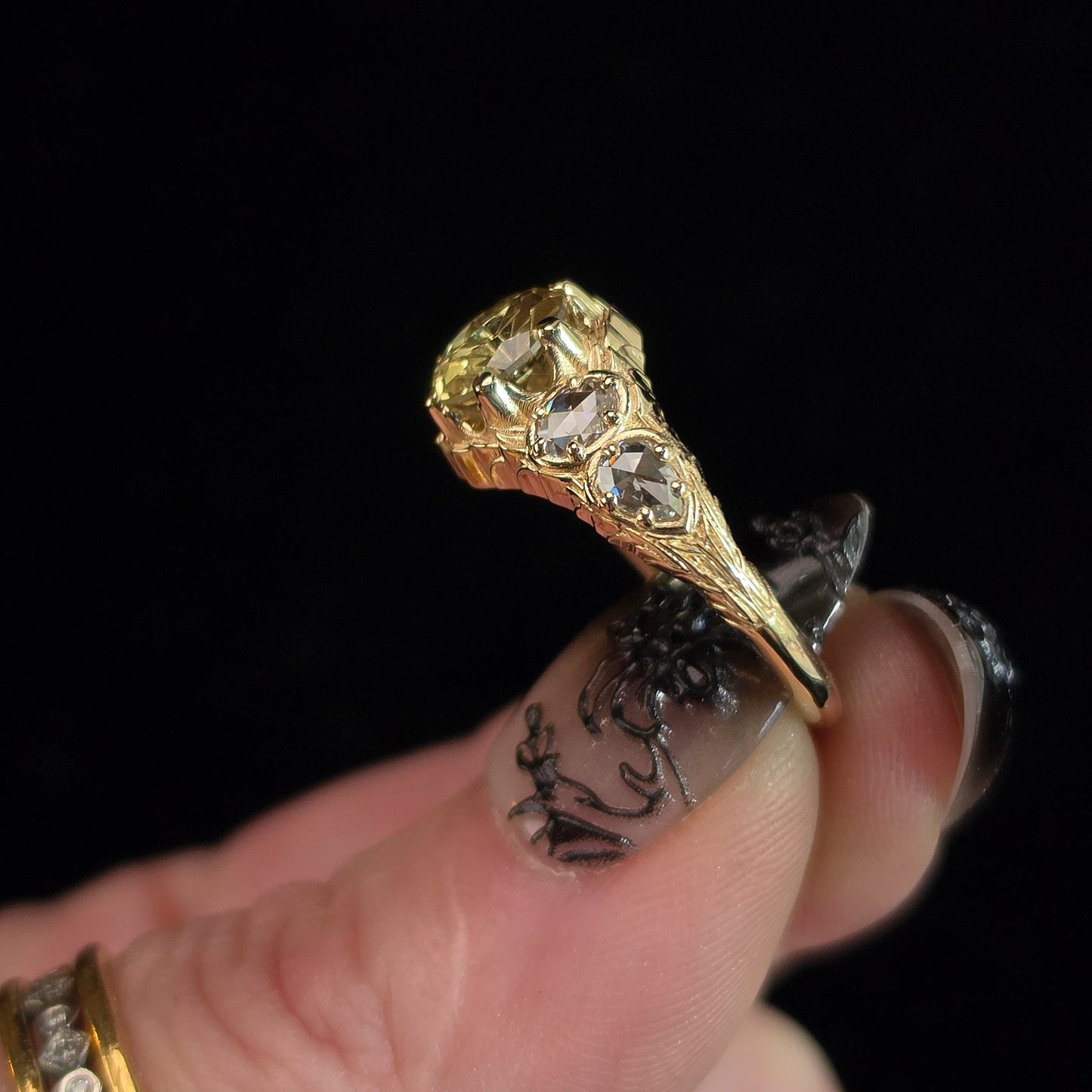 Ready to Ship Size 6-8 Bramble with 1.71 Fantasy Cut Yellow Sapphire by John Dyer