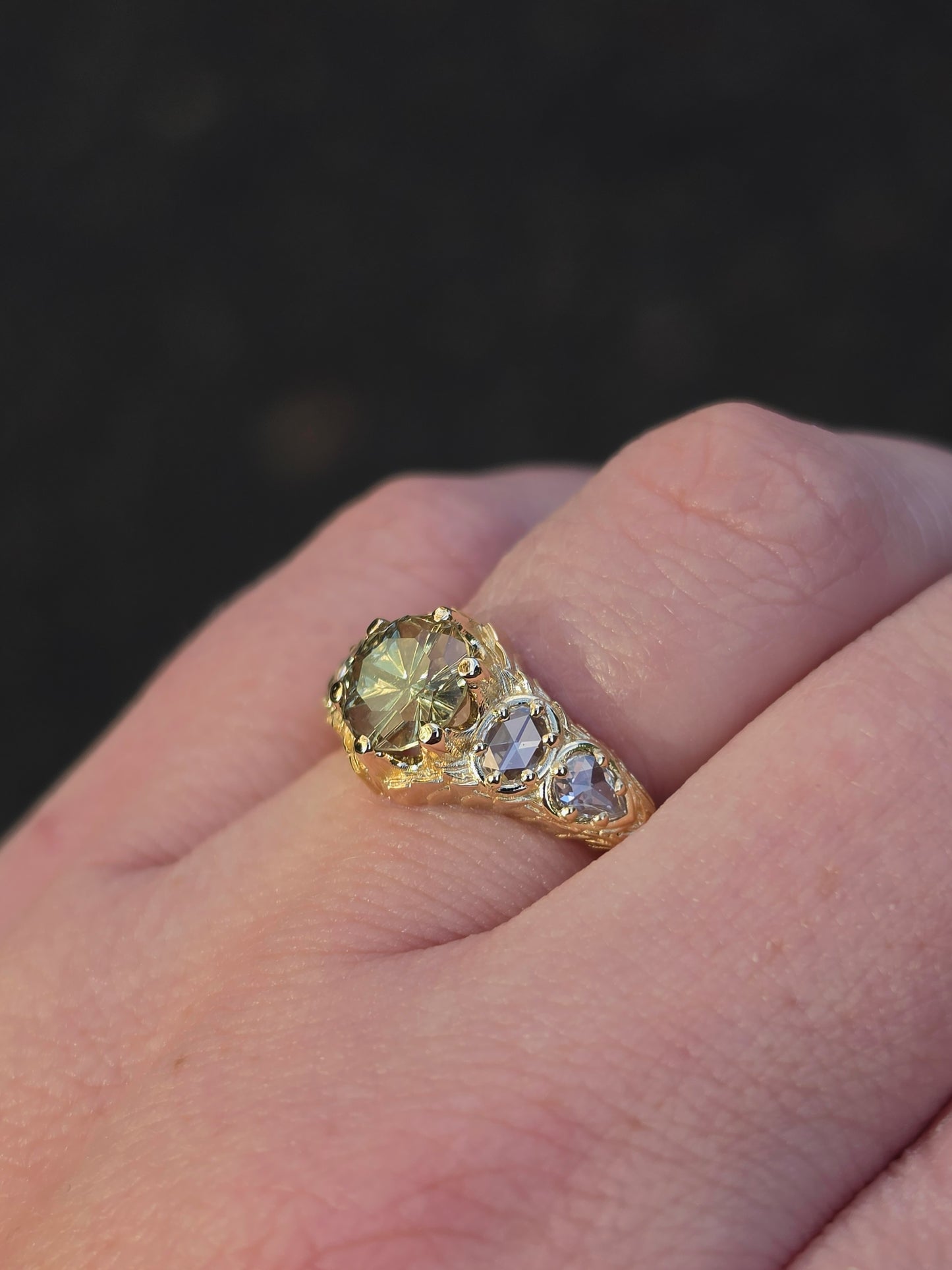 Ready to Ship Size 6-8 Bramble with 1.71 Fantasy Cut Yellow Sapphire by John Dyer