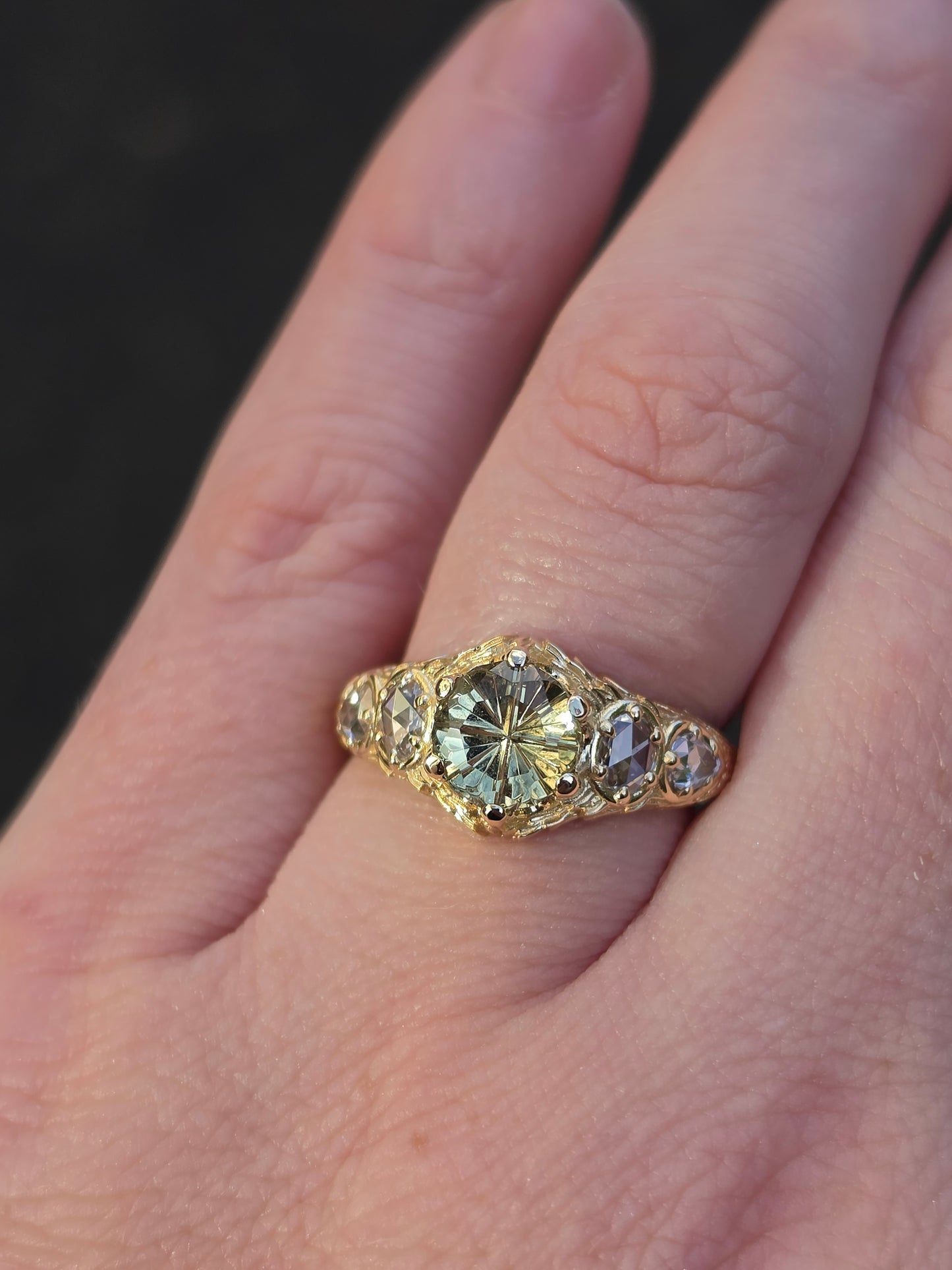 Ready to Ship Size 6-8 Bramble with 1.71 Fantasy Cut Yellow Sapphire by John Dyer