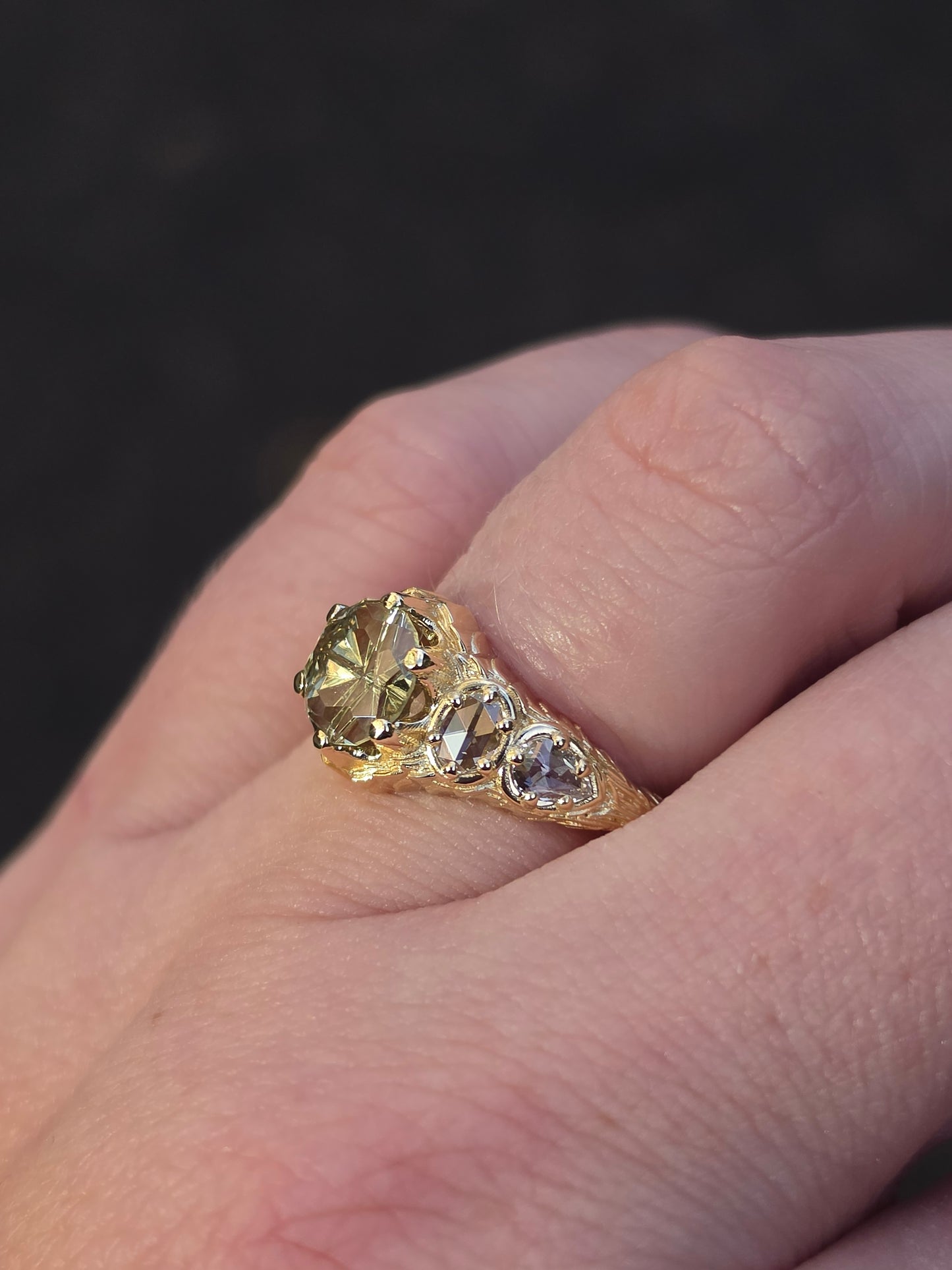 Ready to Ship Size 6-8 Bramble with 1.71 Fantasy Cut Yellow Sapphire by John Dyer