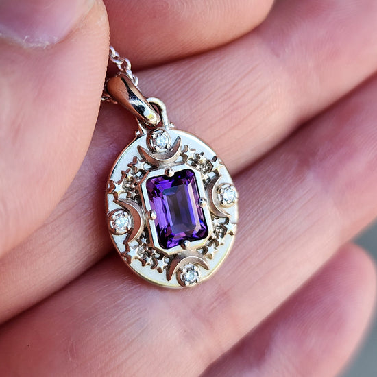 Purple Round Zircon Charm 14K Gold Filled Necklace | Pendant Necklace -  Shop A Lovely Smile Necklaces - Pinkoi