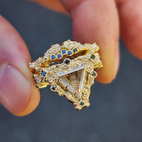 Gothic 14k diamond ring Clearance