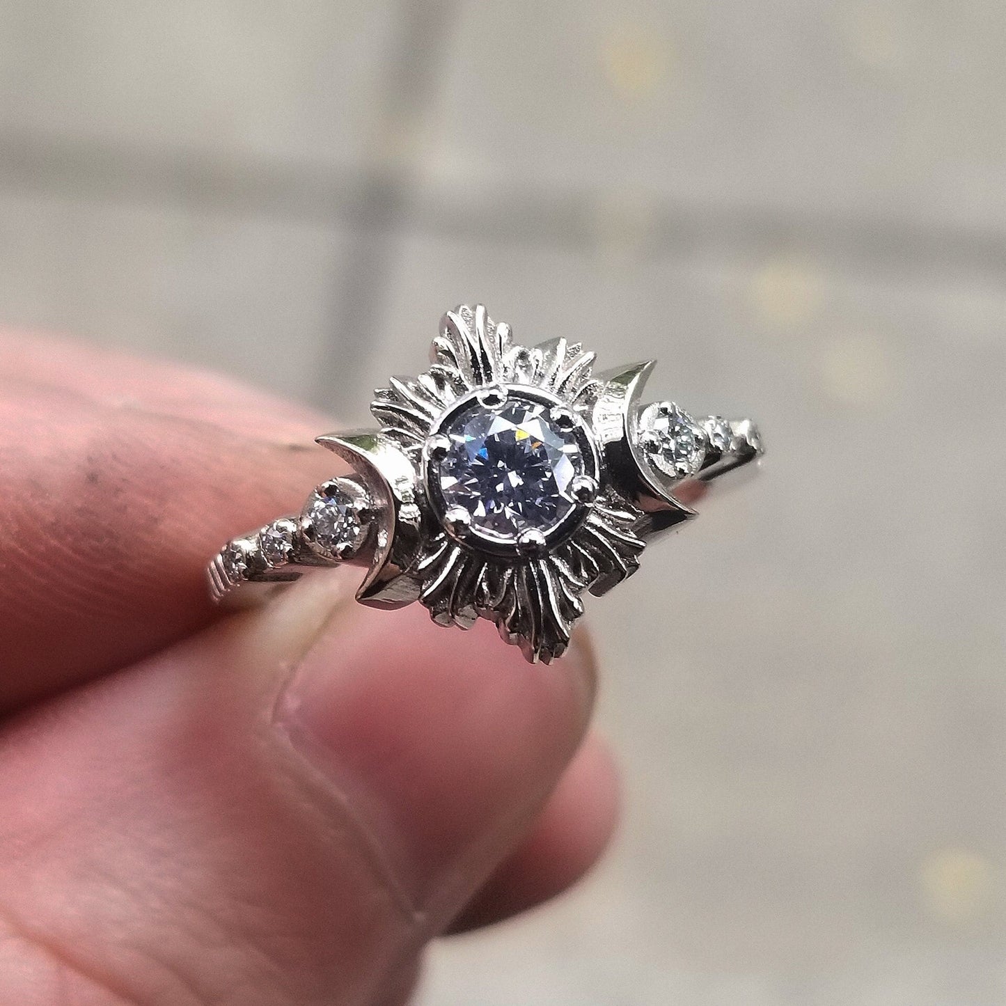 *Setting Only* Moon Fire Engagement Ring for Build your own Ring