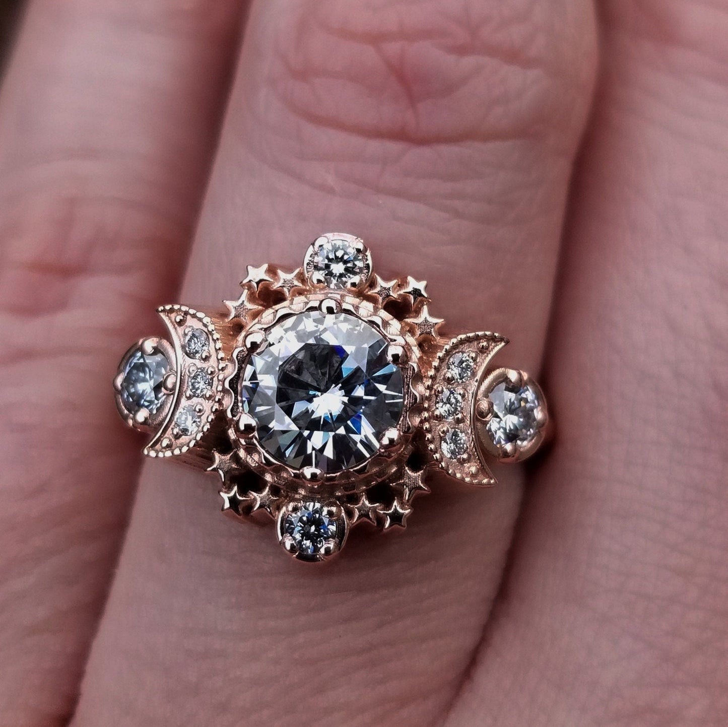 *Setting Only* Custom Cosmos Engagement Ring for Build your own Ring 14k Gold