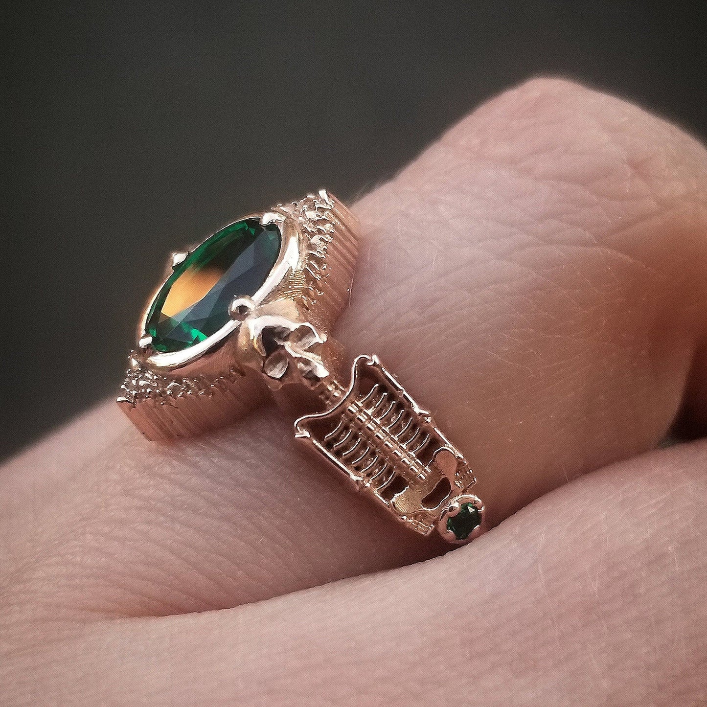 Skeleton Engagement Ring *Setting Only* for Build your Own Ring, Victorian Gothic Catacomb Skull Wedding Ring Spooky Halloween Custom Mourning Jewelry