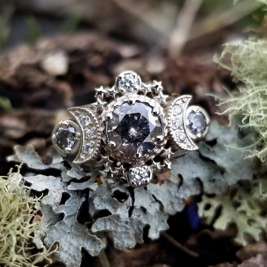 *Setting Only * Cosmos with Salt & Pepper Diamond Sides - Build Your Own