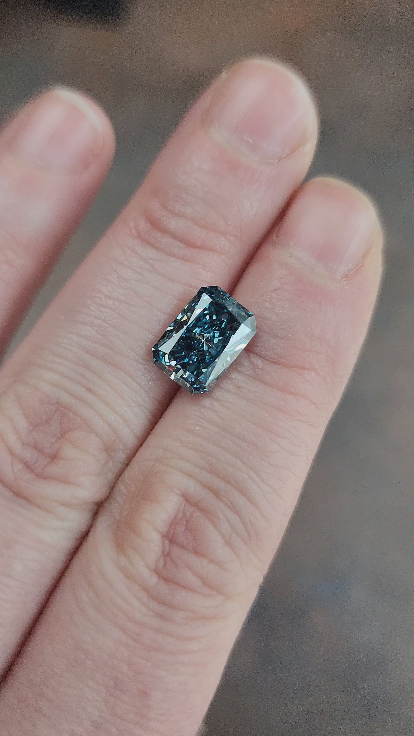 Load and play video in Gallery viewer, Fancy vivid blue radiant cut lab diamond
