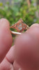 Delilah antique style engagement ring with pear trillion diamonds 14k yellow gold video 1