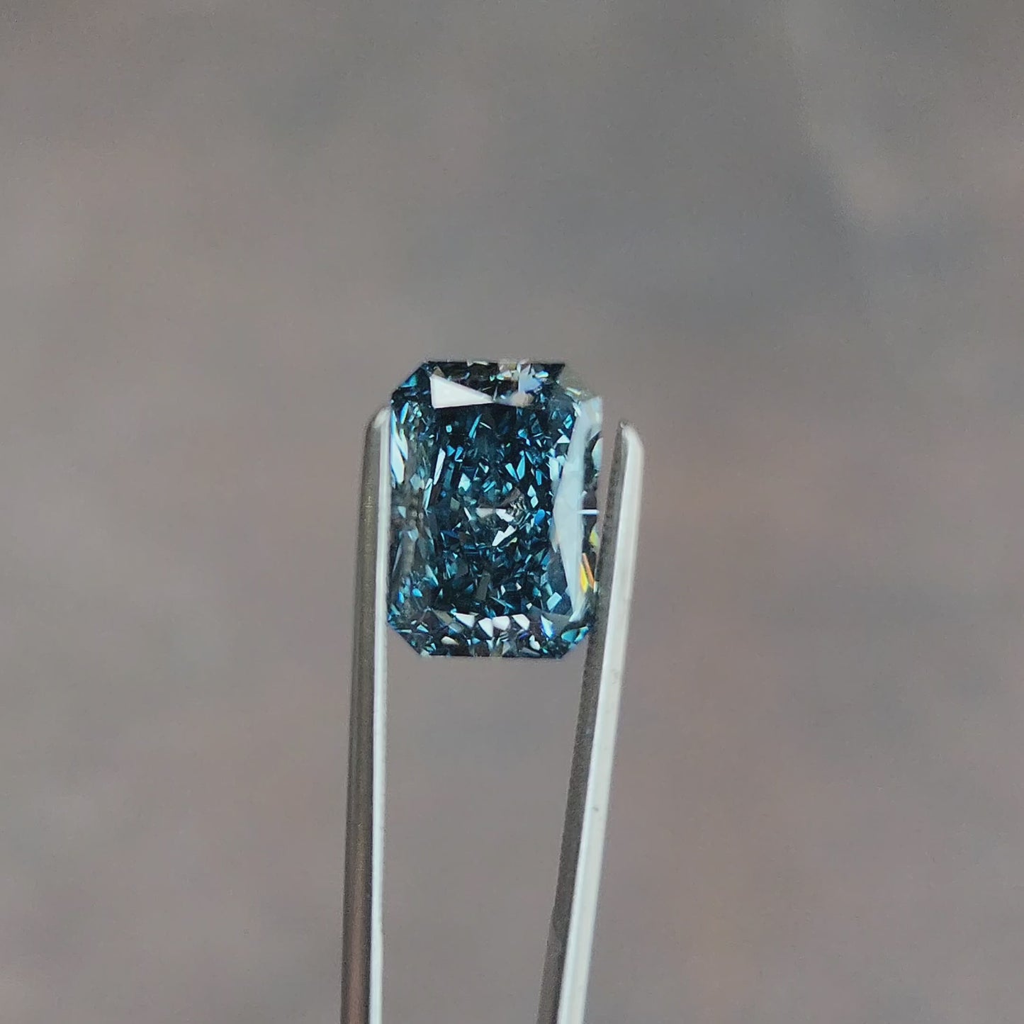 Fancy vivid blue radiant cut lab diamond
