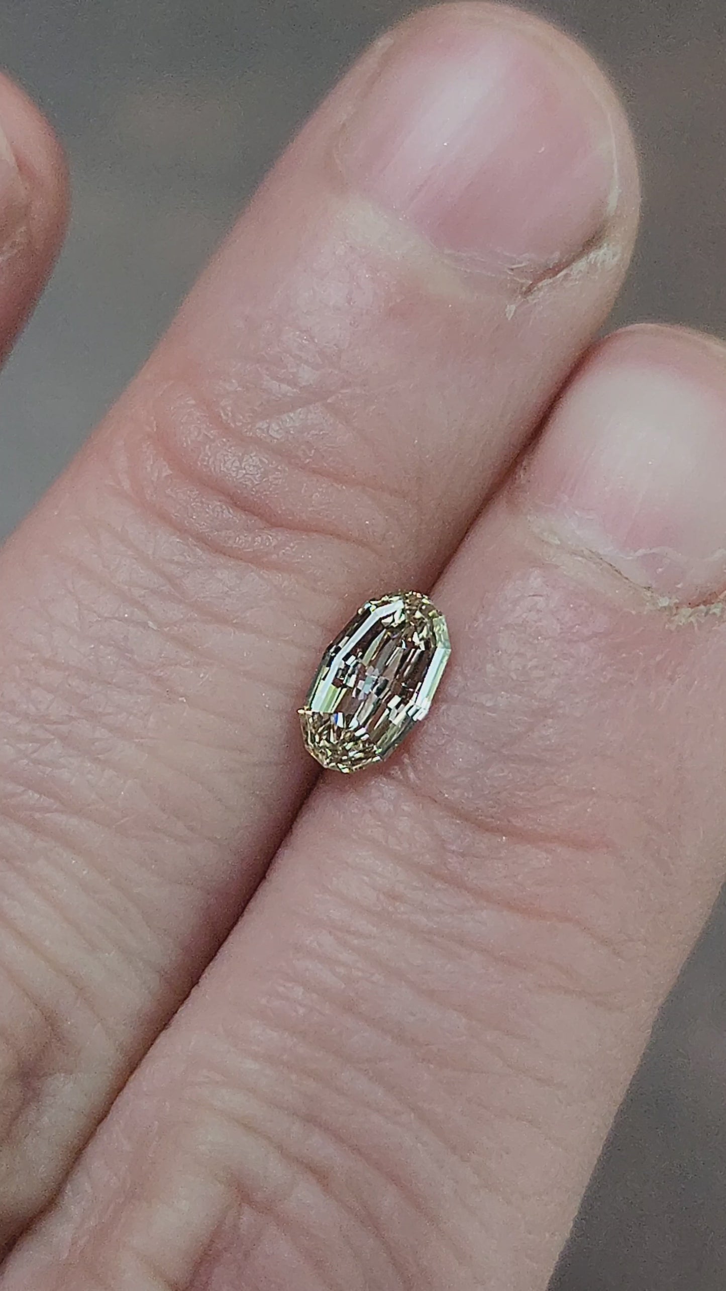 Load and play video in Gallery viewer, .70ct Natural Diamond Oval Geo Step Cut
