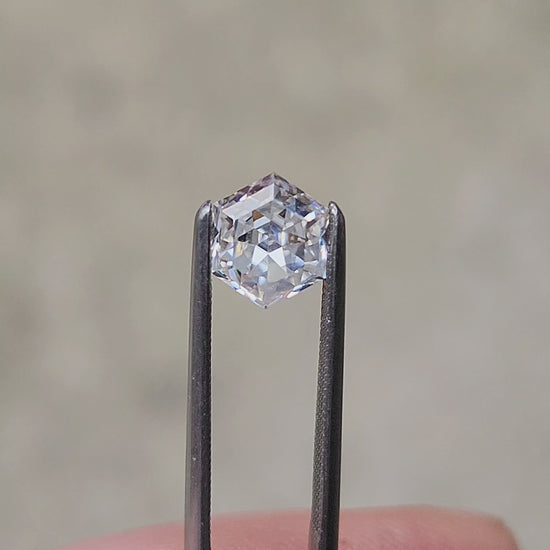 Load and play video in Gallery viewer, 1.12ct Star Cut Hexagon Moissanite
