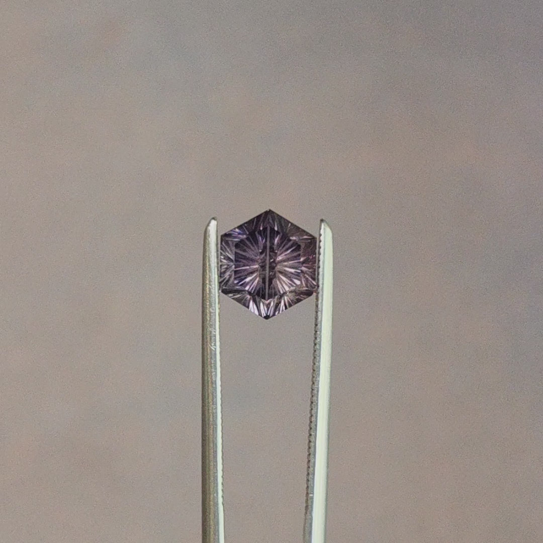 Load and play video in Gallery viewer, 1.36ct Natural Dragon Sapphire Hexagon Fantasy Cut by Brett Kosnar
