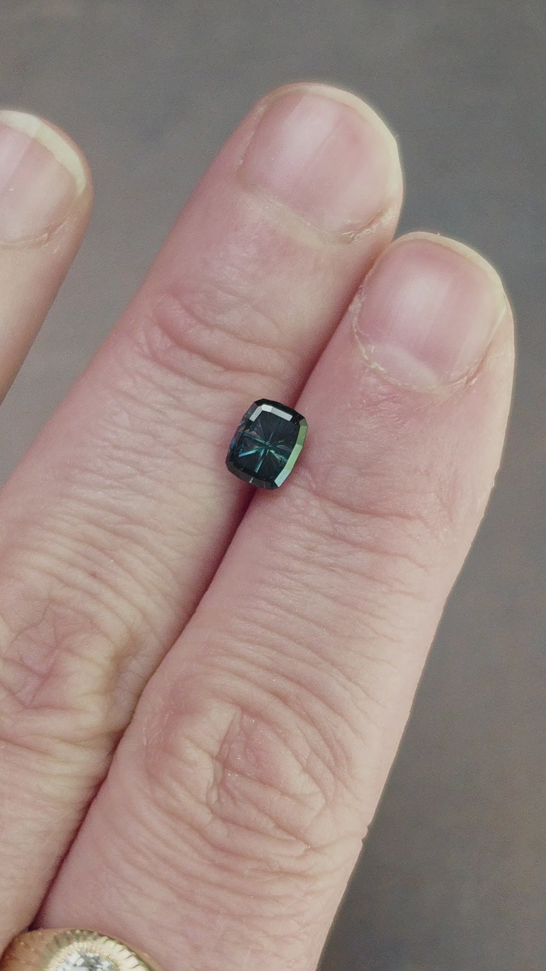 Load and play video in Gallery viewer, 1.00ct Natural Australian Sapphire Teal Starbrite Cushion Cut by John Dyer
