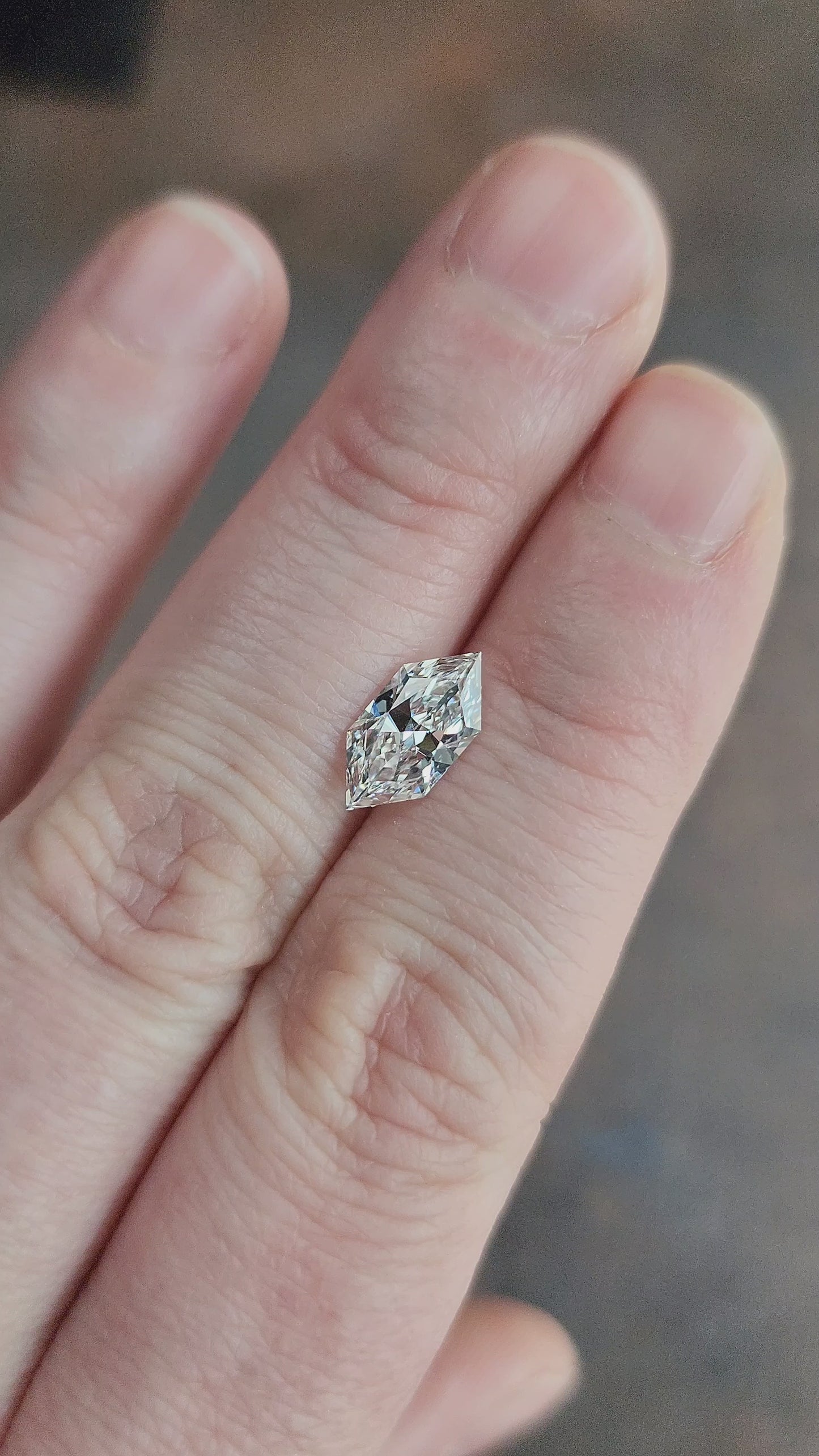 Load and play video in Gallery viewer, Duchess or Elongated Hexagon Lab Diamond Faceted Cut
