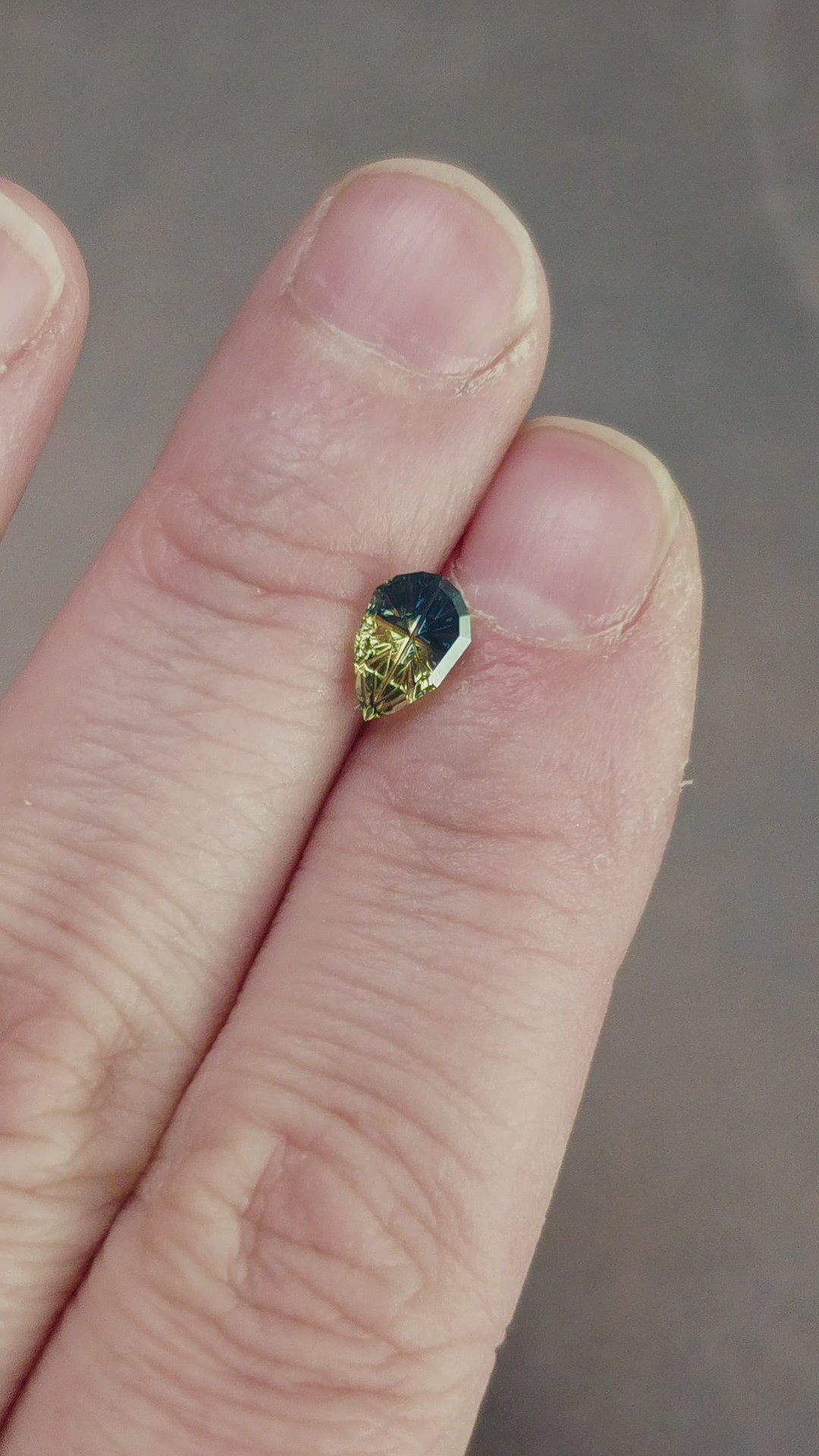 Load and play video in Gallery viewer, .86ct Parti Natural Australian Sapphire Pear Fantasy Cut by Brett Kosnar
