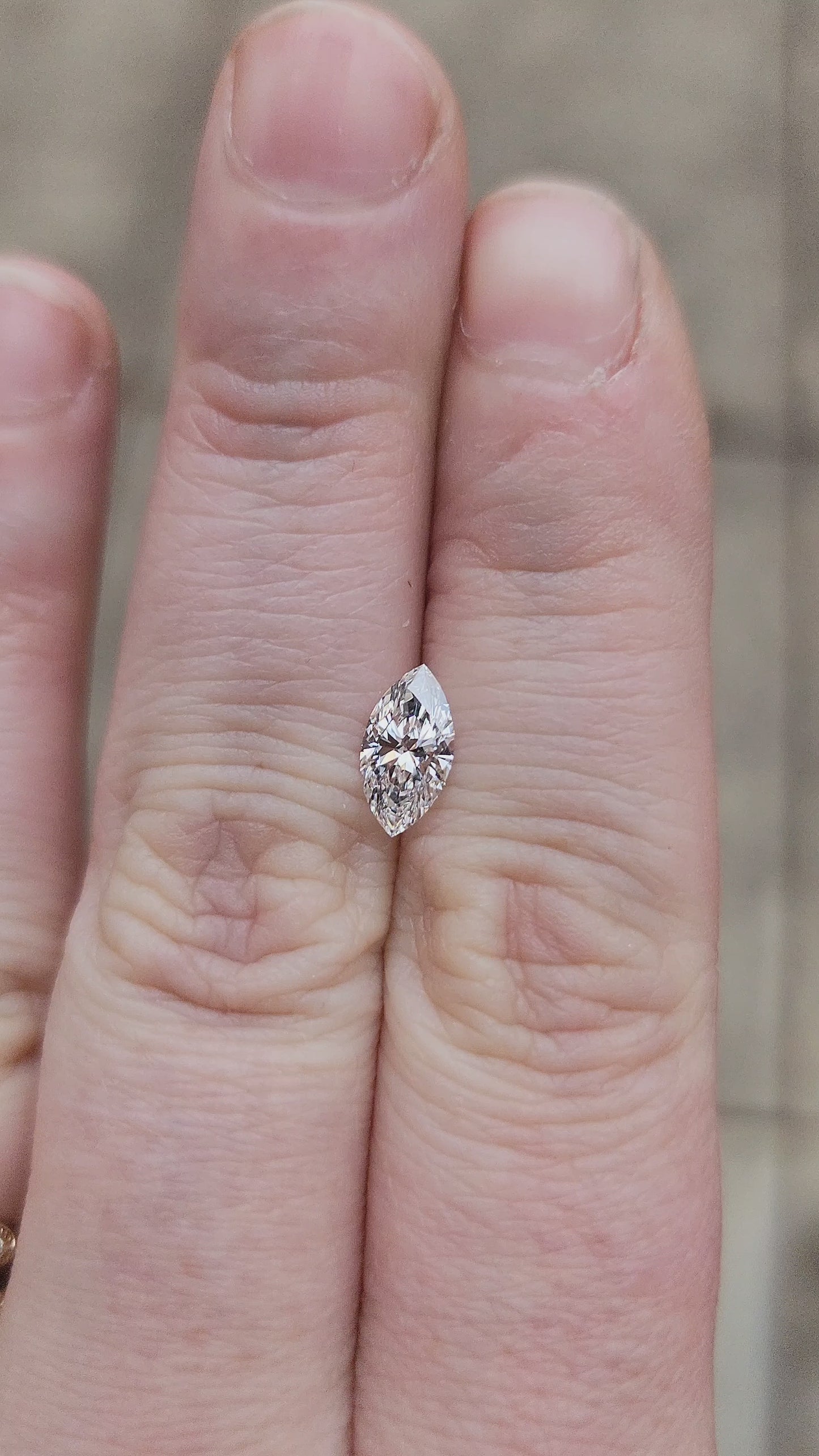 Load and play video in Gallery viewer, .83ct Marquise Lab Diamond E/VVS2
