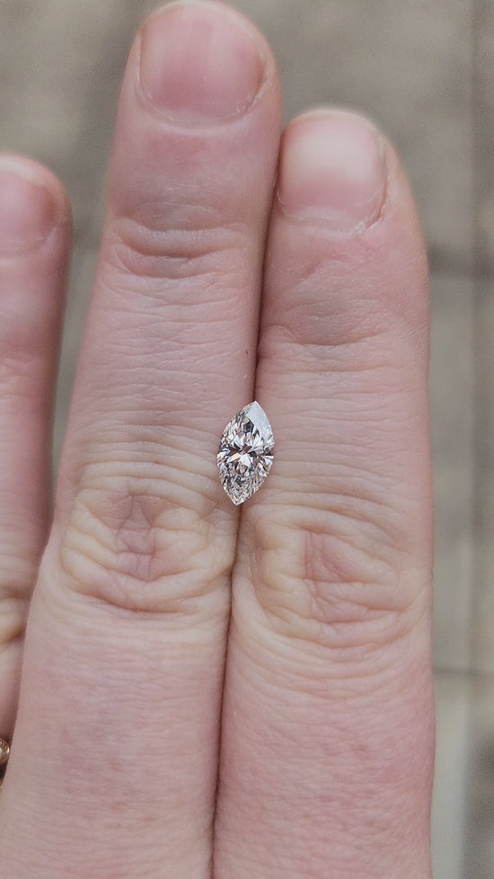 Load and play video in Gallery viewer, .83ct Marquise Lab Diamond E/VVS2
