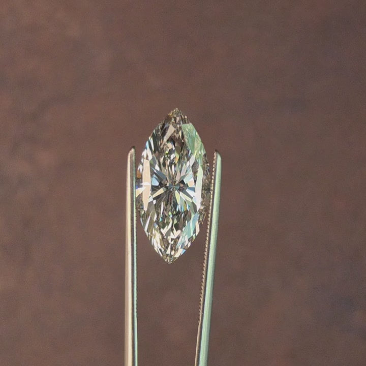 Load and play video in Gallery viewer, 3.54ct Marquise Lab Diamond H/VVS2
