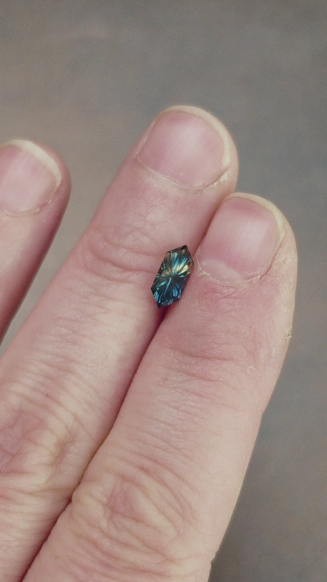 Load and play video in Gallery viewer, .76ct Parti Natural Australian Sapphire Fantasy Cut by Brett Kosnar
