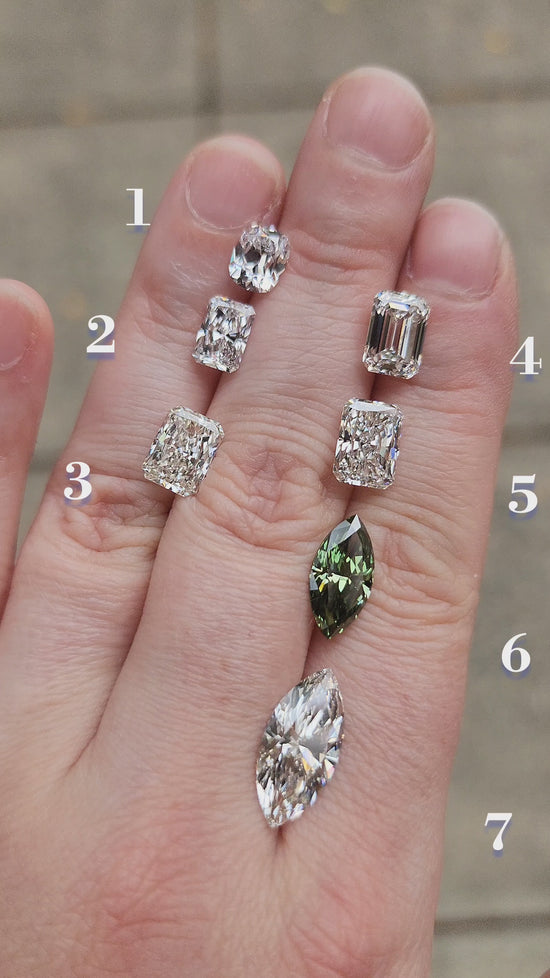 Load and play video in Gallery viewer, Ready to Ship Size 6-8 - Forest Sprite - 3.36ct Radiant Lab Diamond Nature Inspired Solitaire with Mountains, Trees and Sun - 14k Yellow Gold
