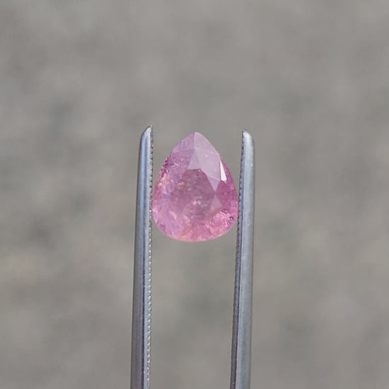 Load and play video in Gallery viewer, 1.31ct Natural Pear Cut Pink Sapphire - Opalescent
